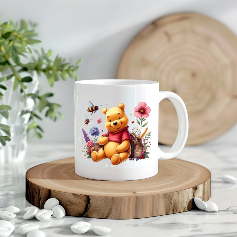 Pooh With Flowers &amp; Bees Decal