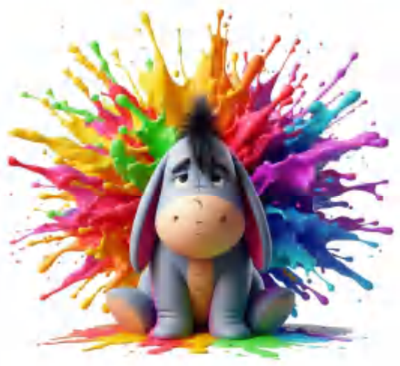 Eeyore Colour Splash Decal