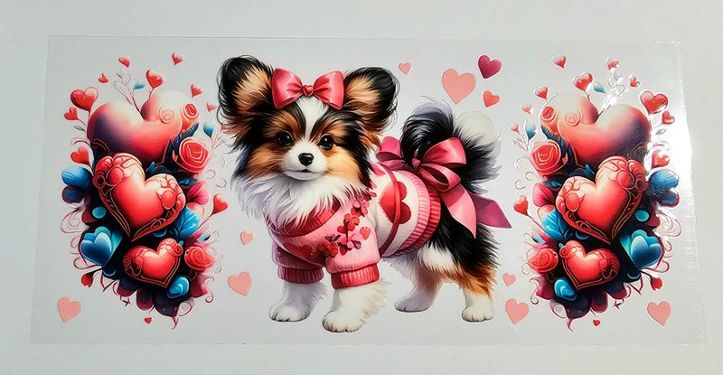 Double Sided Dog With Hearts