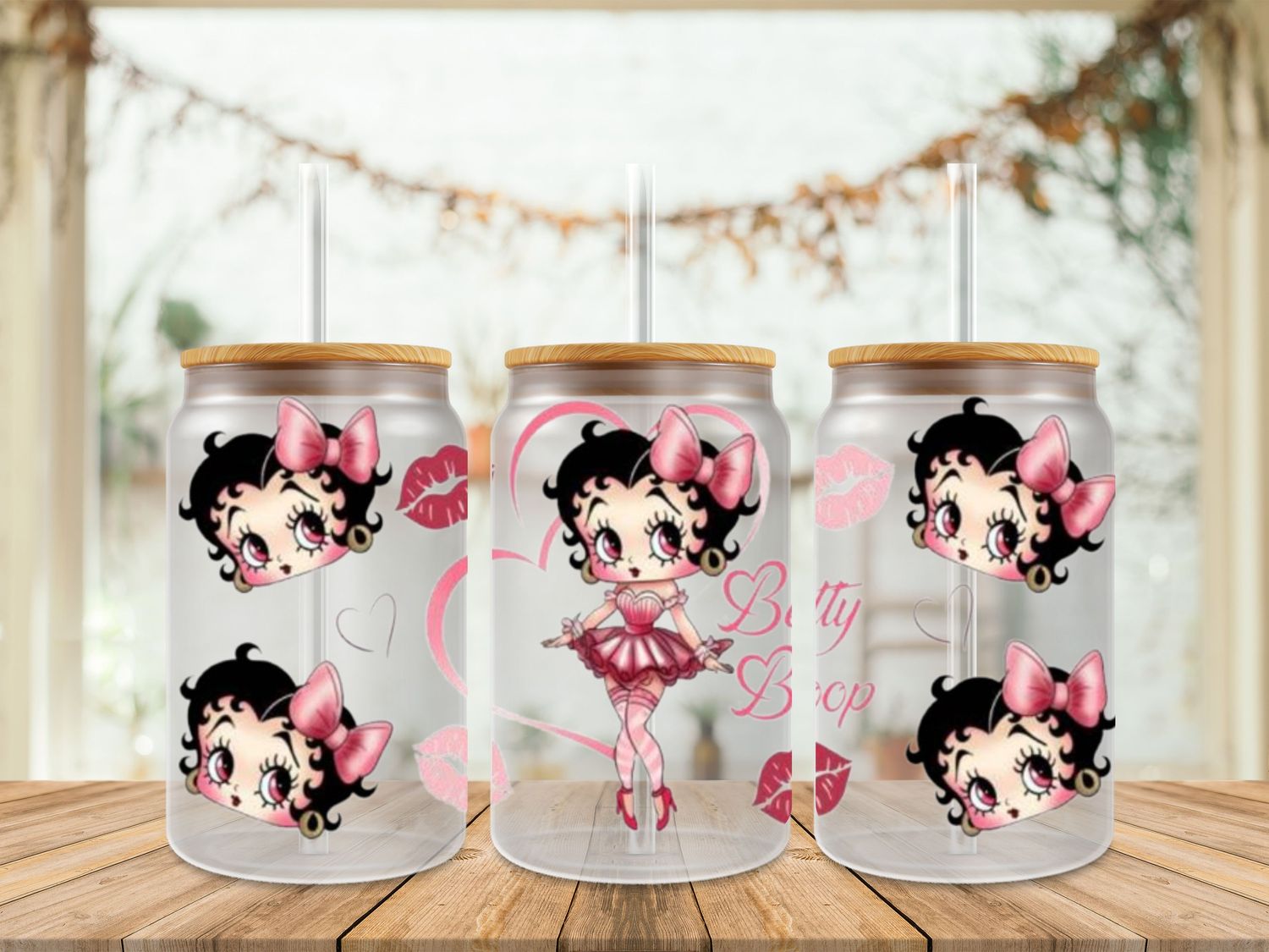 Double Sided Betty Boop With Kiss Marks