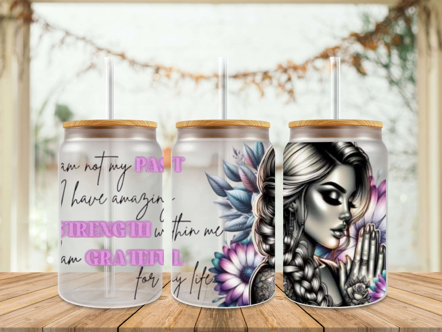 Double Sided Tattooed Girl Grateful