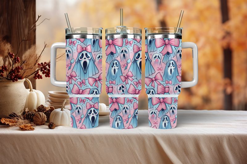 40oz Sublimation Tumbler Wrap Print - Scream Pastel