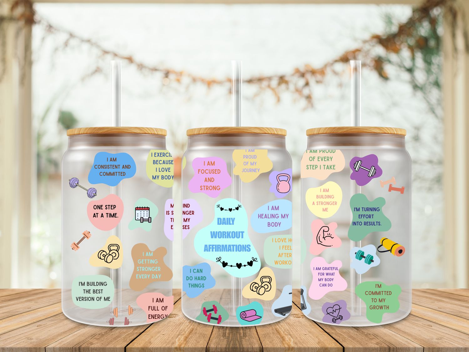 Double Sided Uv Dtf Wrap - Daily Workout Affirmations