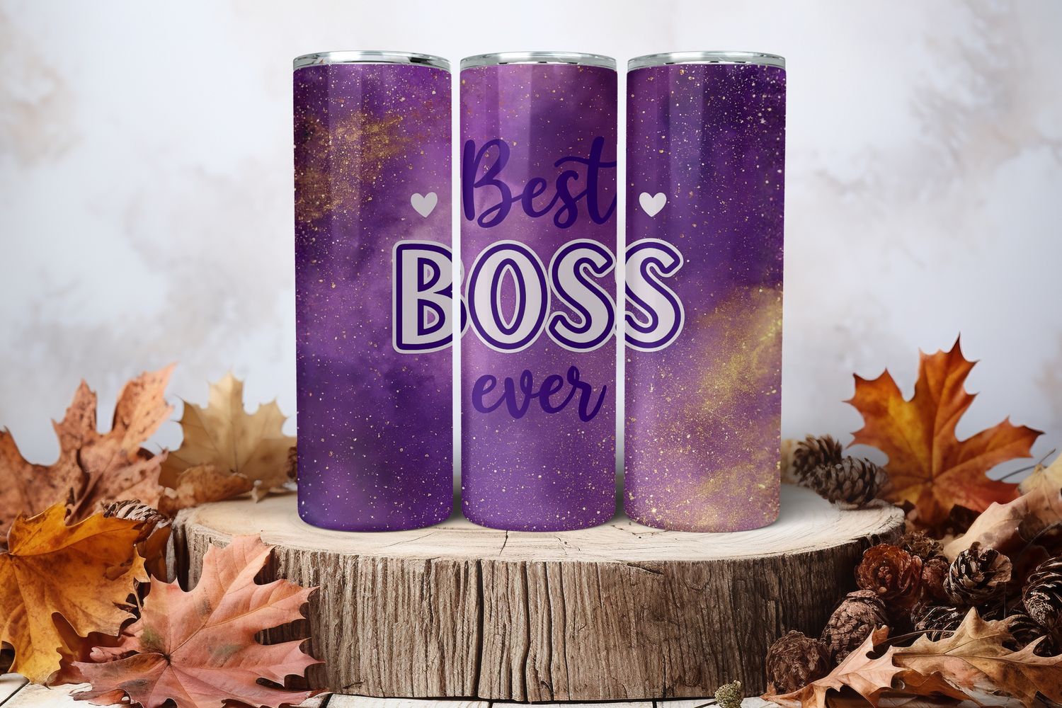 20oz Uv Dtf Wrap - Best Boss Ever Dark Purple