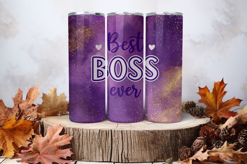 20oz Uv Dtf Wrap - Best Boss Ever Dark Purple