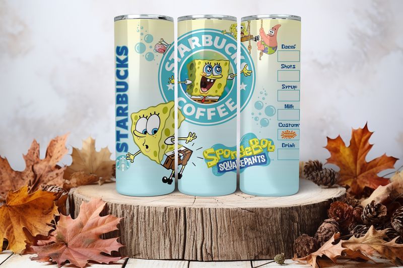 20oz Sublimation Tumbler Wrap Print - Spongebob #6
