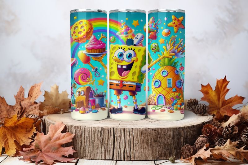 20oz Sublimation Tumbler Wrap Print - Spongebob #1