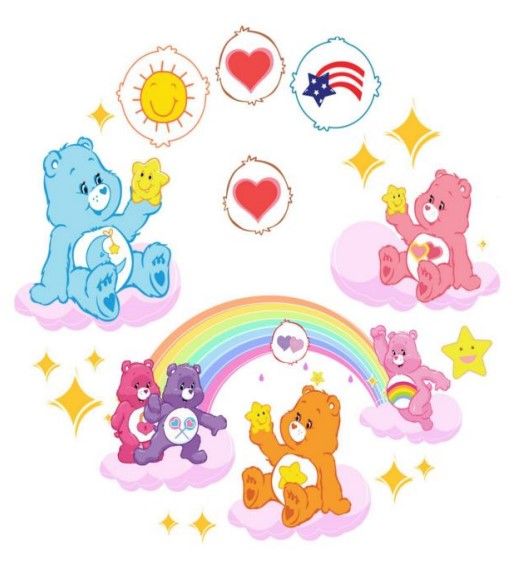 Care Bears Rainbow Heart Lid Decals