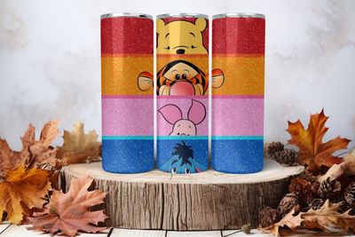20oz Skinny Sublimation Tumbler Wrap Print - Winnie The Pooh &amp; Friends Eyes