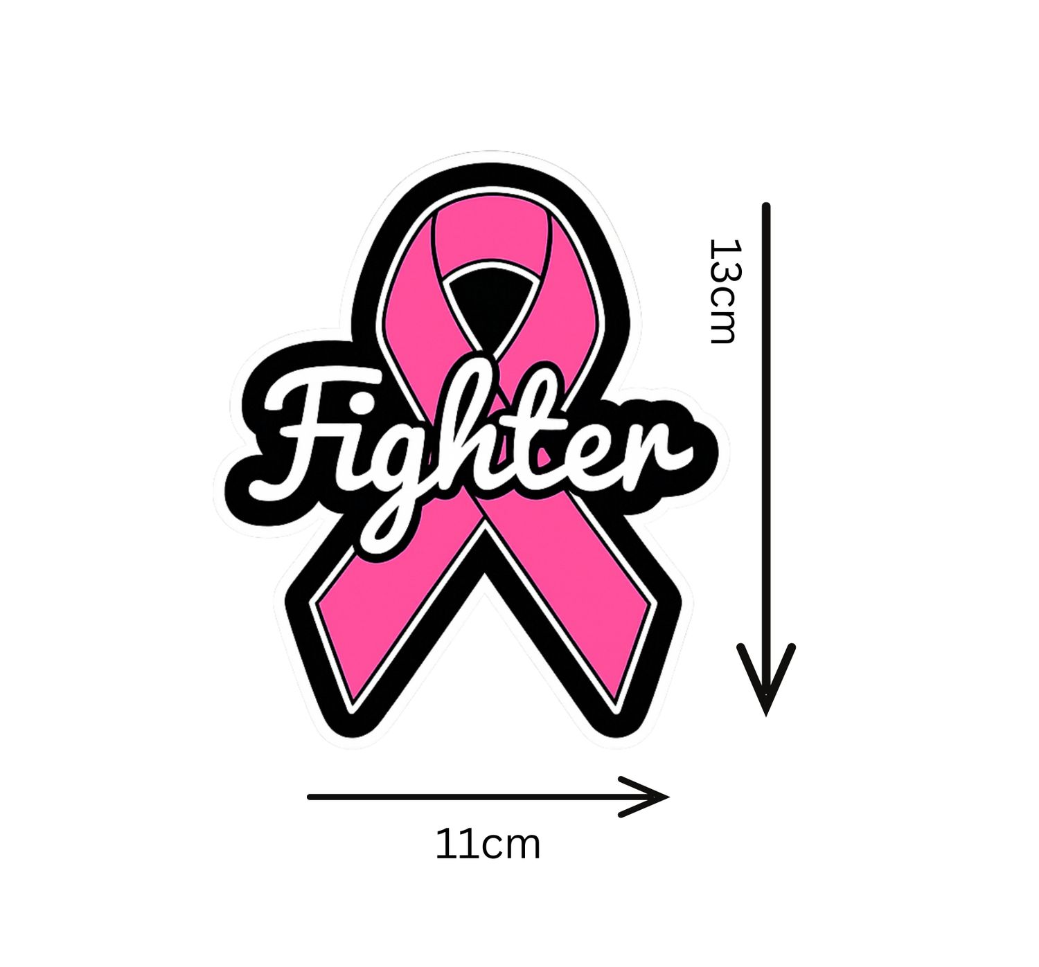 Fighter Pink Ribbon Breast Cancer Awareness Sticker