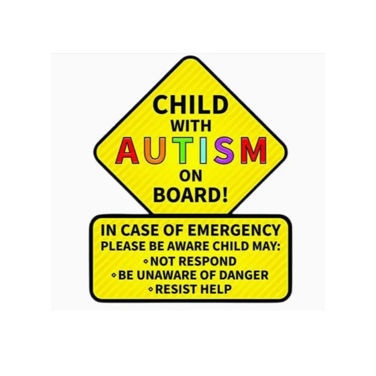 Child With Autism On Board Car Stickers