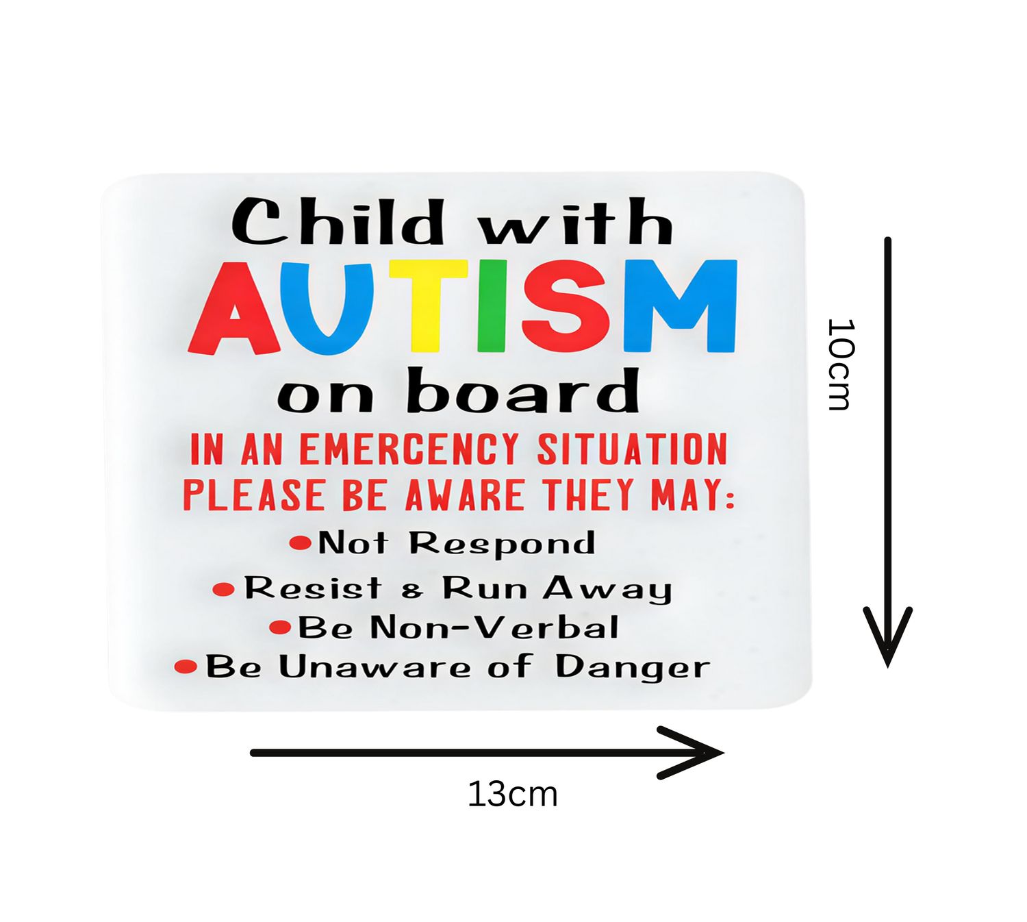 Child With Autism On Board Car Stickers