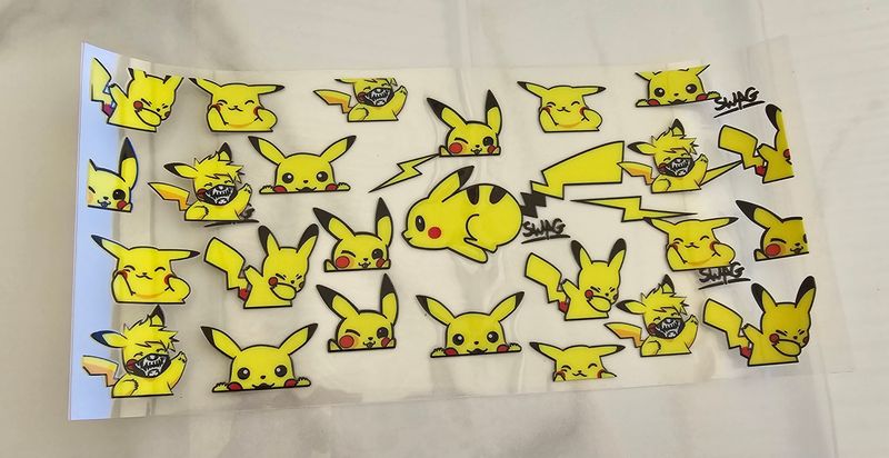Double Sided Uv Dtf Wrap - Picachu Swag
