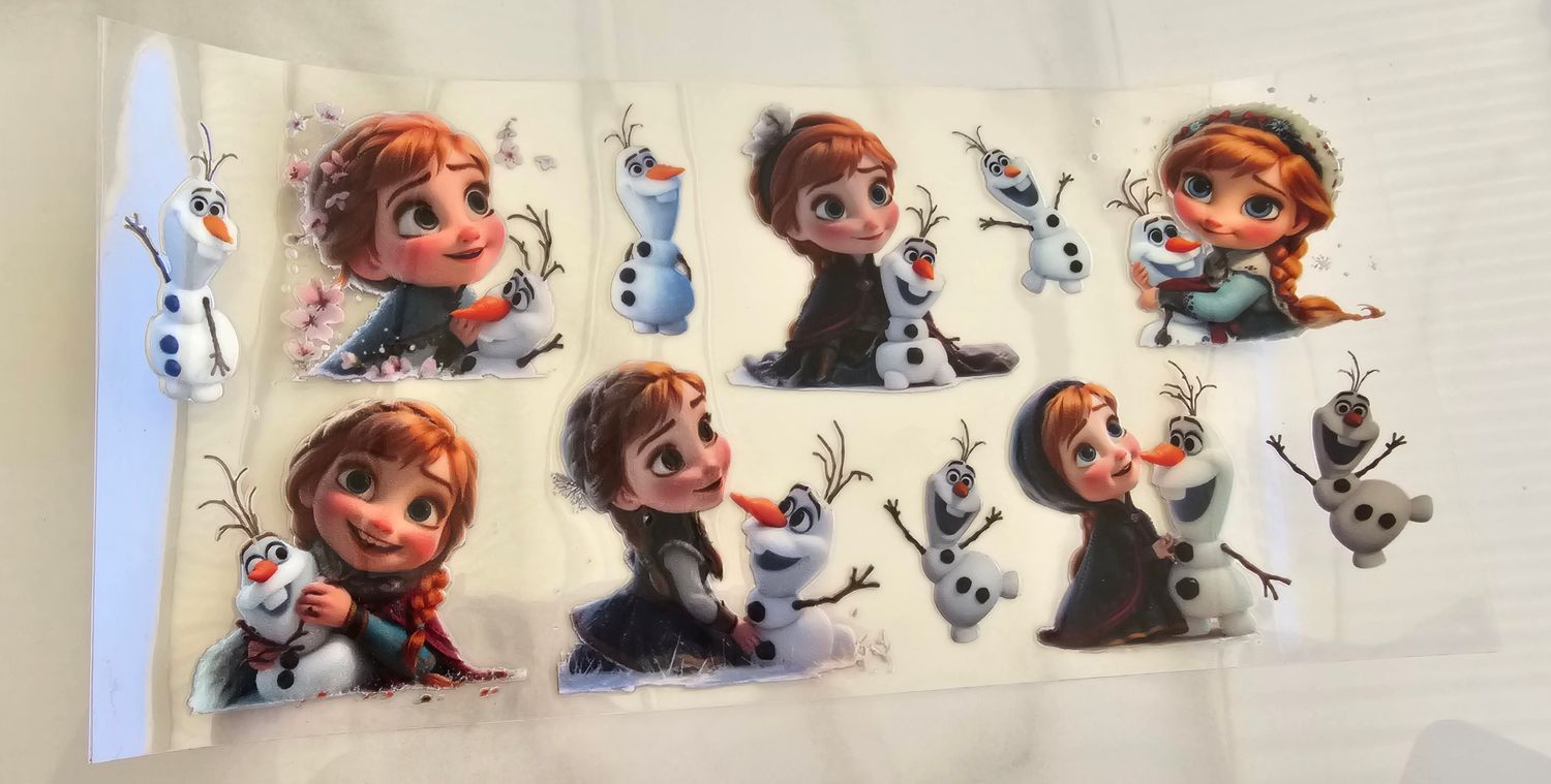 Double Sided Uv Dtf Wrap - Frozen Anna &amp; Olaf