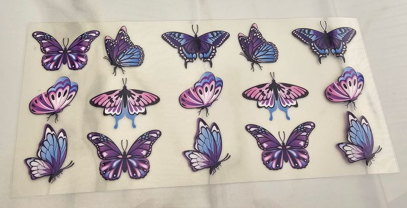 Double Sided Uv Dtf Wrap - Purple Butterflies