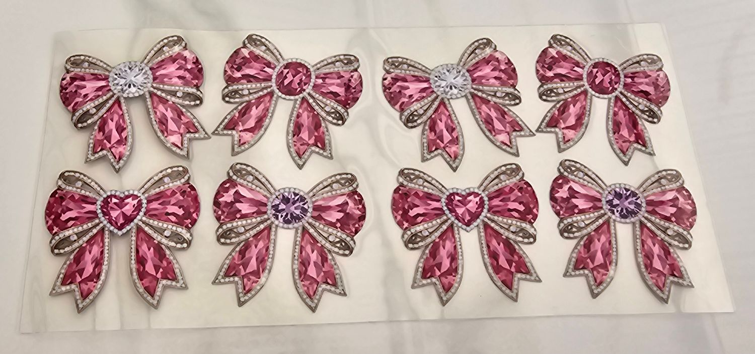 Double Sided Uv Dtf Wrap - Pink Bows