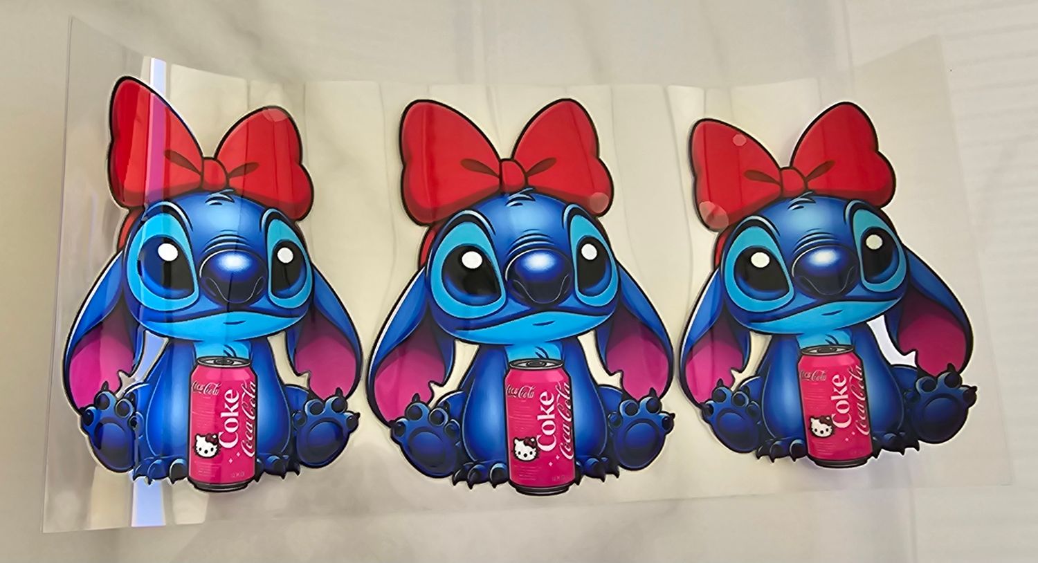 Double Sided Uv Dtf Wrap - Stitch Hello Kitty Coke