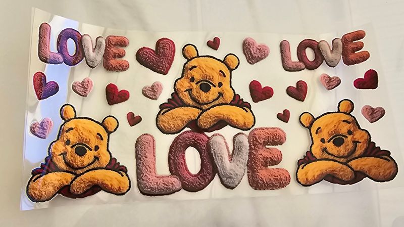 Double Sided Uv Dtf Wrap - Winnie The Pooh Love