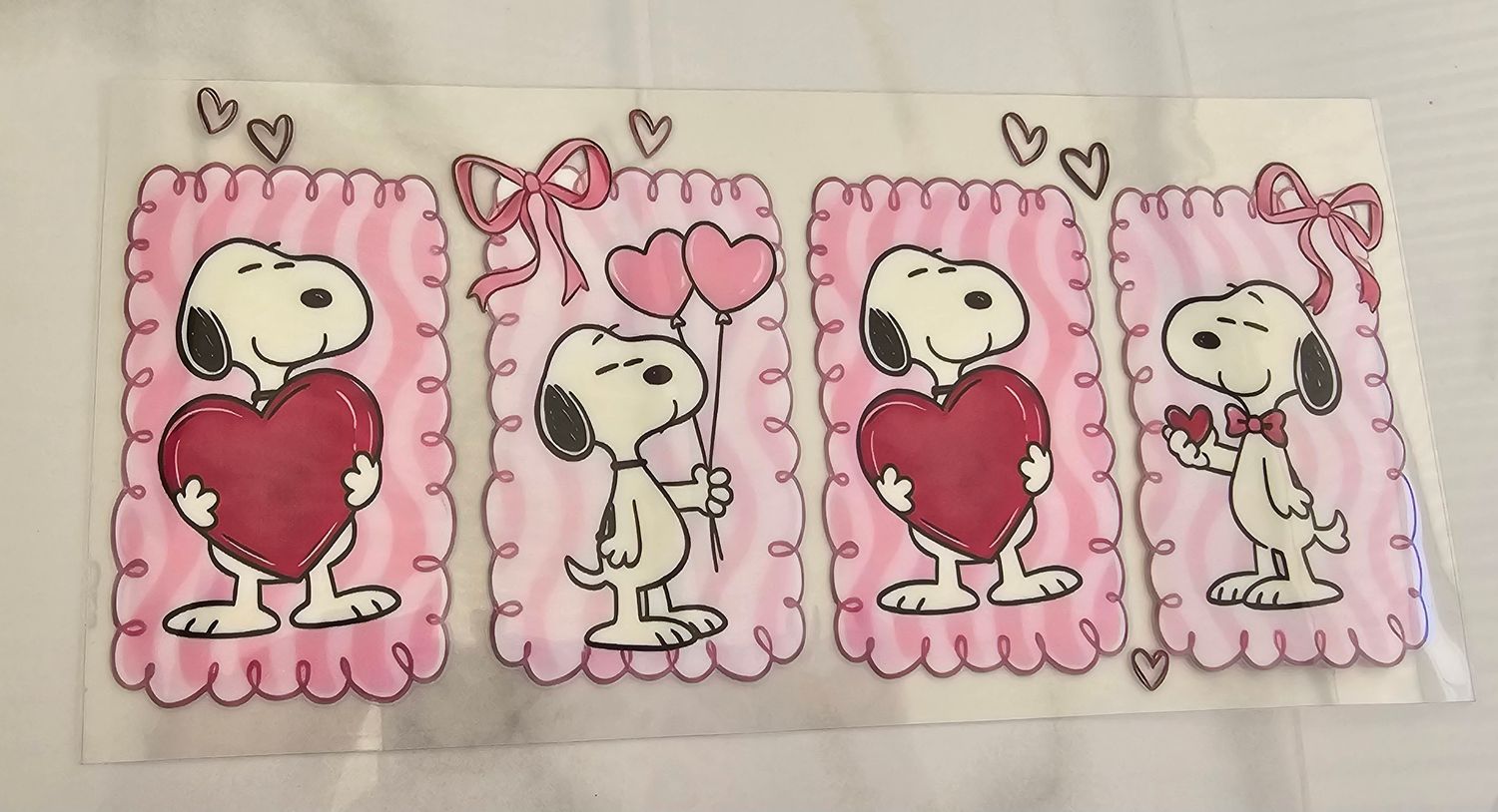Double Sided Uv Dtf Wrap - Snoopy Heart Pink