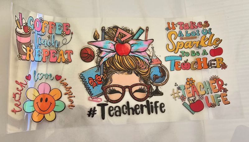 Double Sided Uv Dtf Wrap - Teacher Life