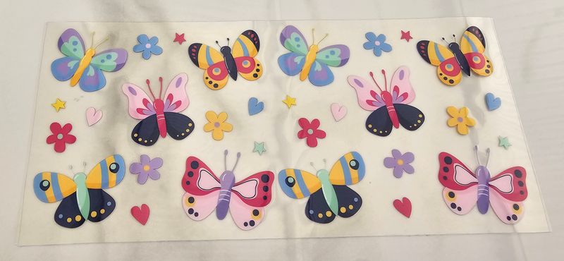 Double Sided Uv Dtf Wrap - Colourful Butterflies