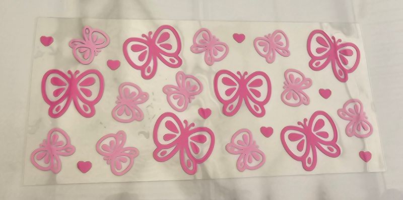 Double Sided Uv Dtf Wrap - Pink Butterflies