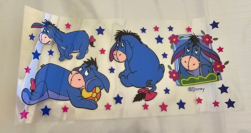 Double Sided Uv Dtf Wrap - Eeyore With Stars