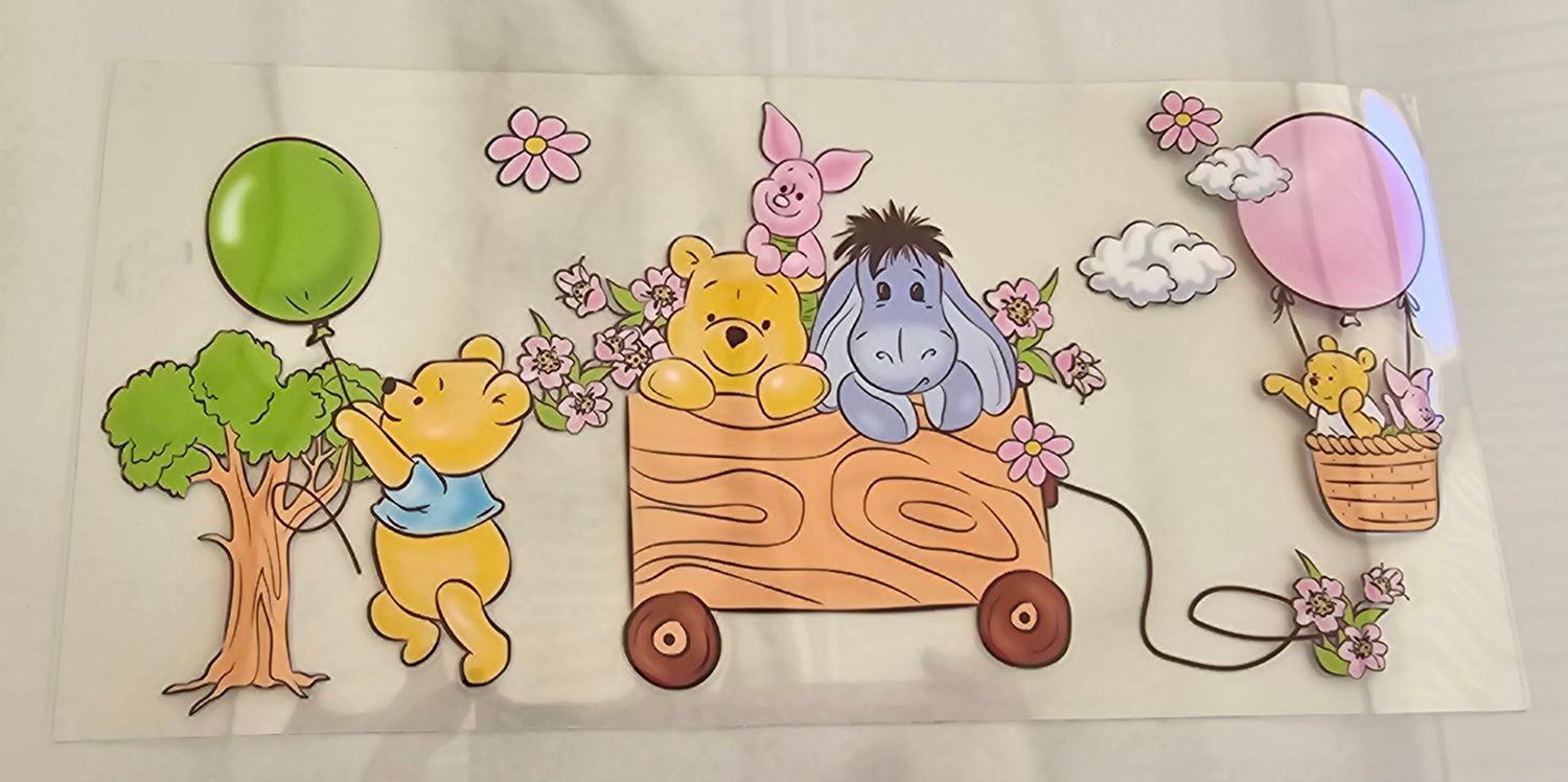 Double Sided Uv Dtf Wrap - Pooh Piglet Eeyore Wagon