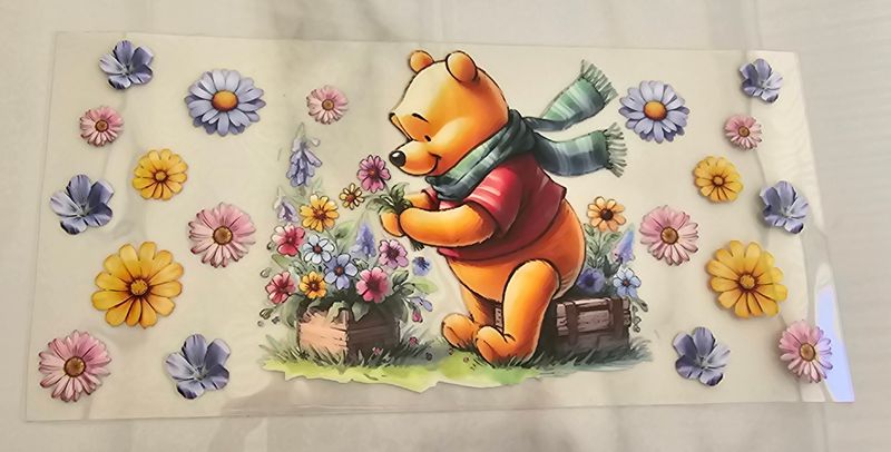 Double Sided Uv Dtf Wrap - Pooh With Flowers