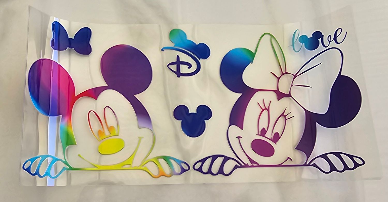 Double Sided Uv Dtf Wrap - Mickey &amp; Minnie Love