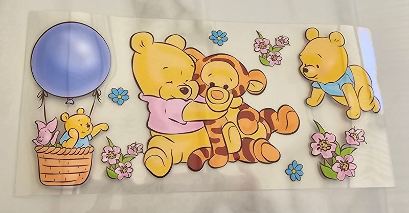 Double Sided Uv Dtf Wrap - Pooh Hug Tigger