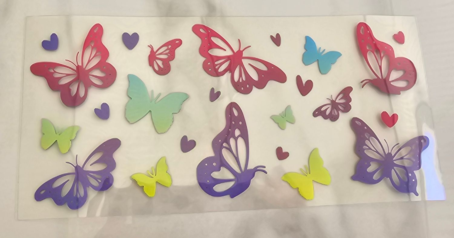 Double Sided Uv Dtf Wrap - Pastel Butterflies