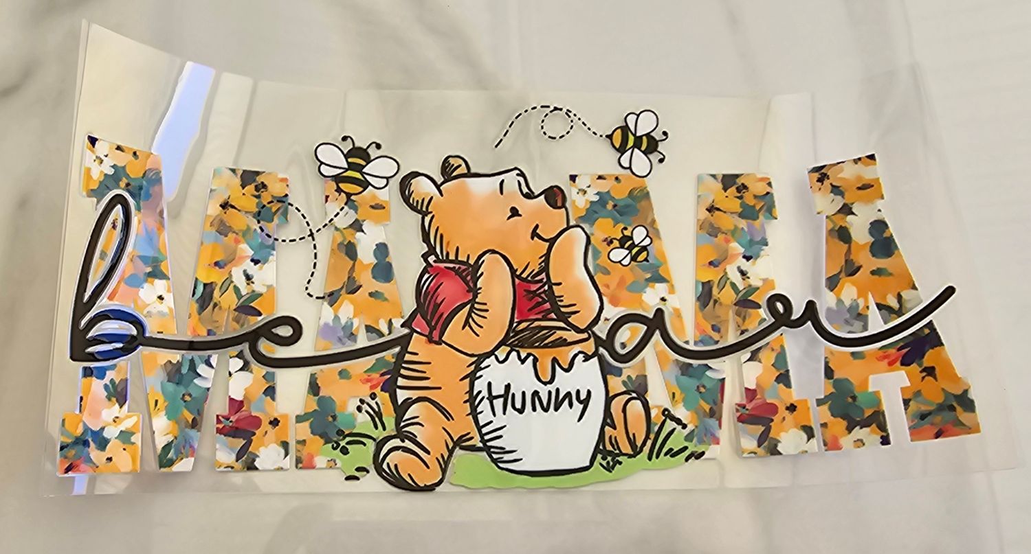 Double Sided Uv Dtf Wrap - Pooh Mama Bear