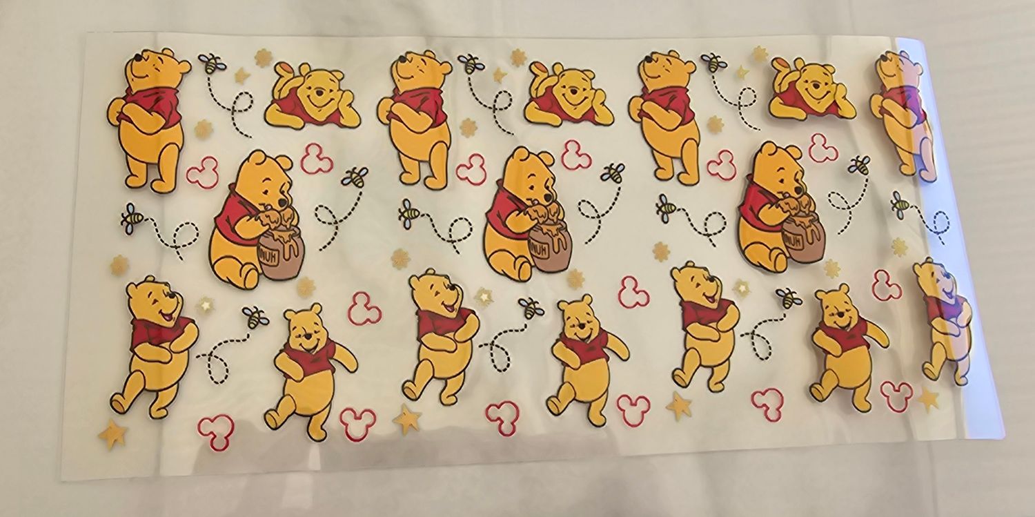Double Sided Uv Dtf Wrap - Pooh Hunny Bees