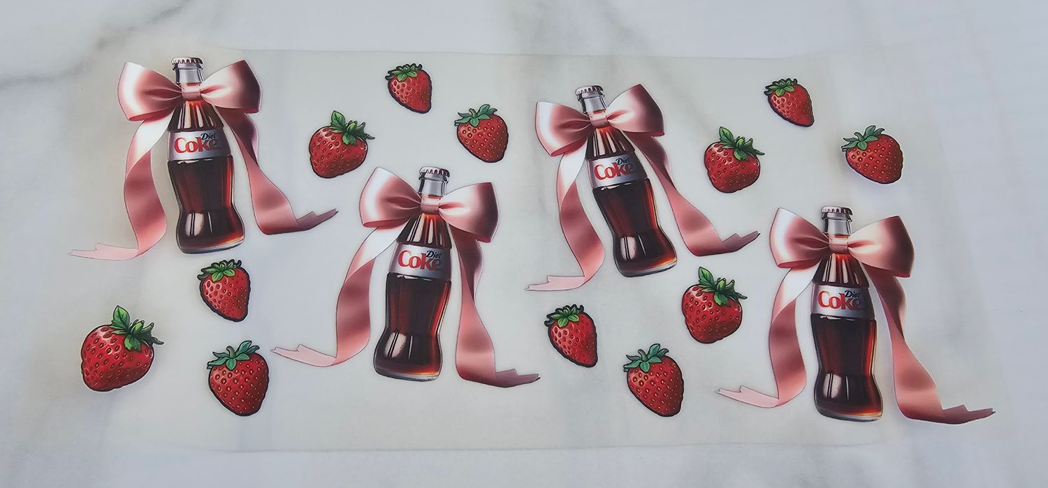 Double Sided Uv Dtf Wrap - Diet Coke &amp; Strawberries
