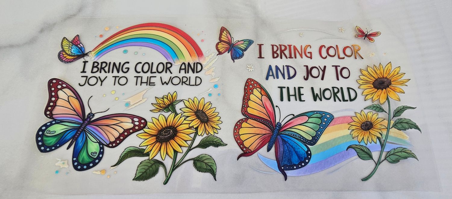 Double Sided Uv Dtf Wrap - I Bring Color &amp; Joy To The World