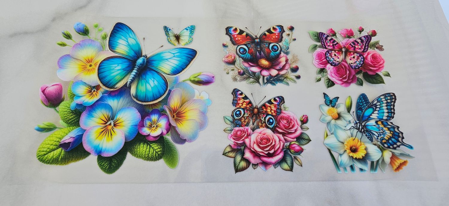 Double Sided Uv Dtf Wrap - Five Butterflies