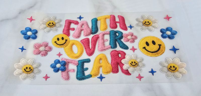 Double Sided Uv Dtf Wrap - Faith Over Fear
