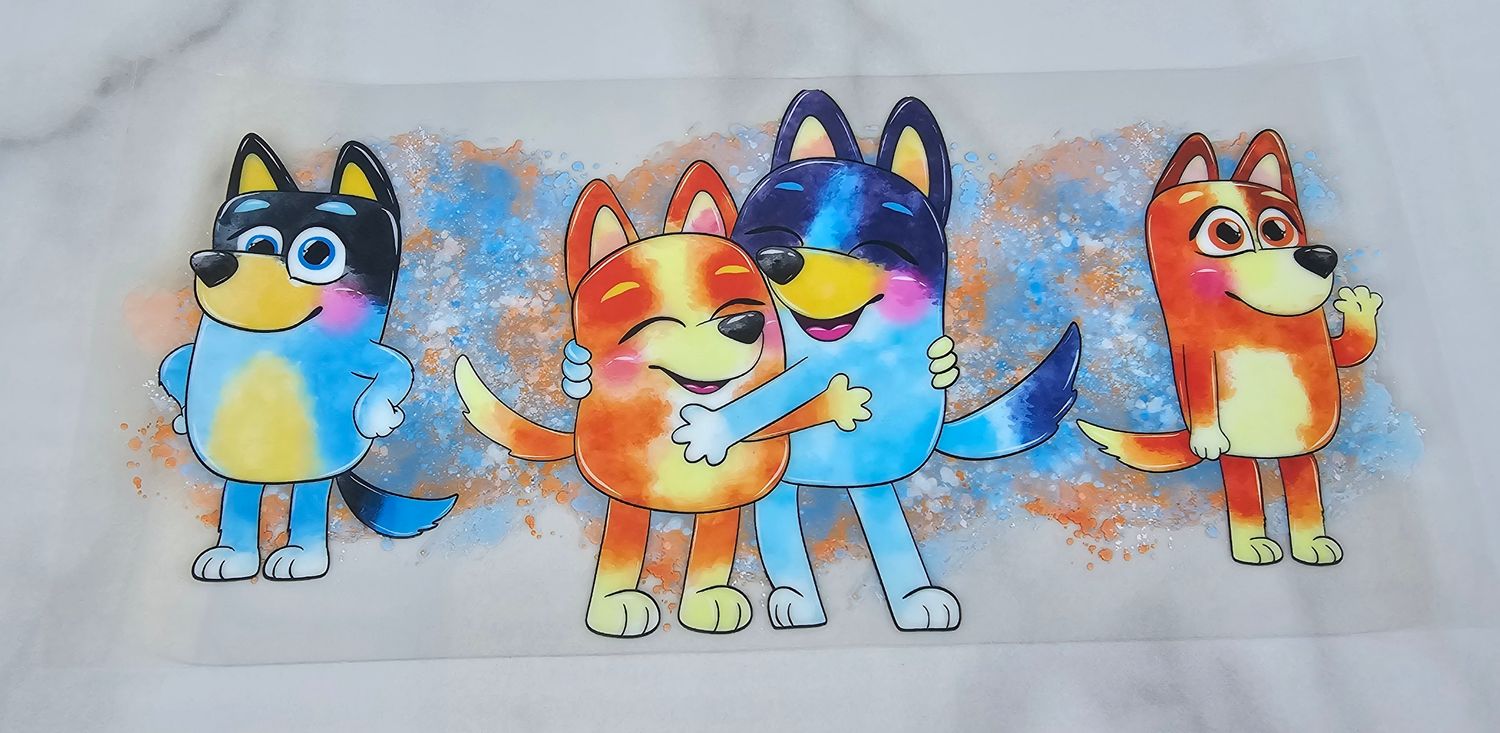 Double Sided Uv Dtf Wrap - Bluey Cuddle