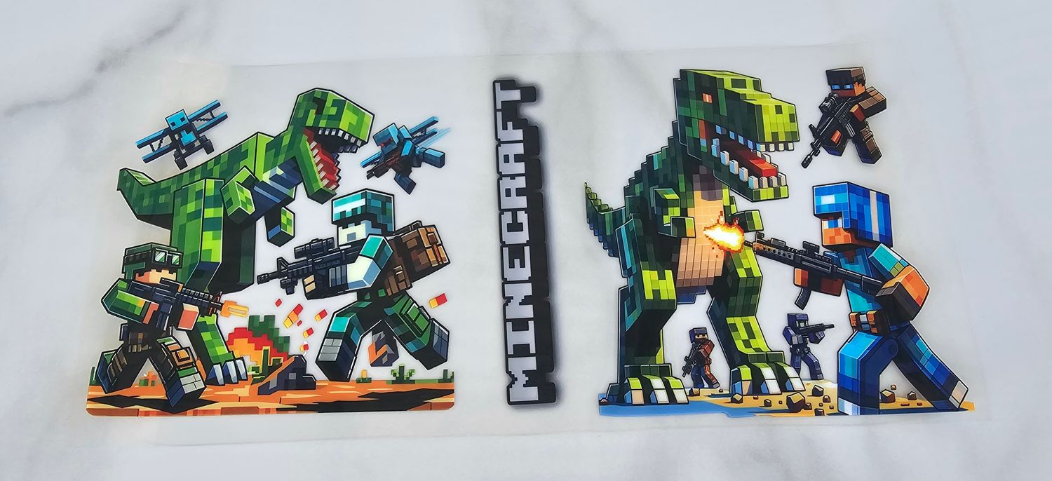 Double Sided Uv Dtf Wrap - Minecraft