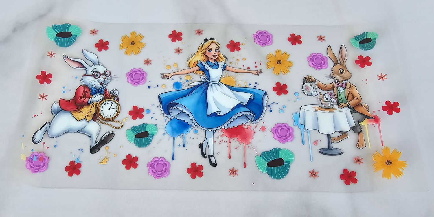 Double Sided Uv Dtf Wrap - Alice In Wonderland