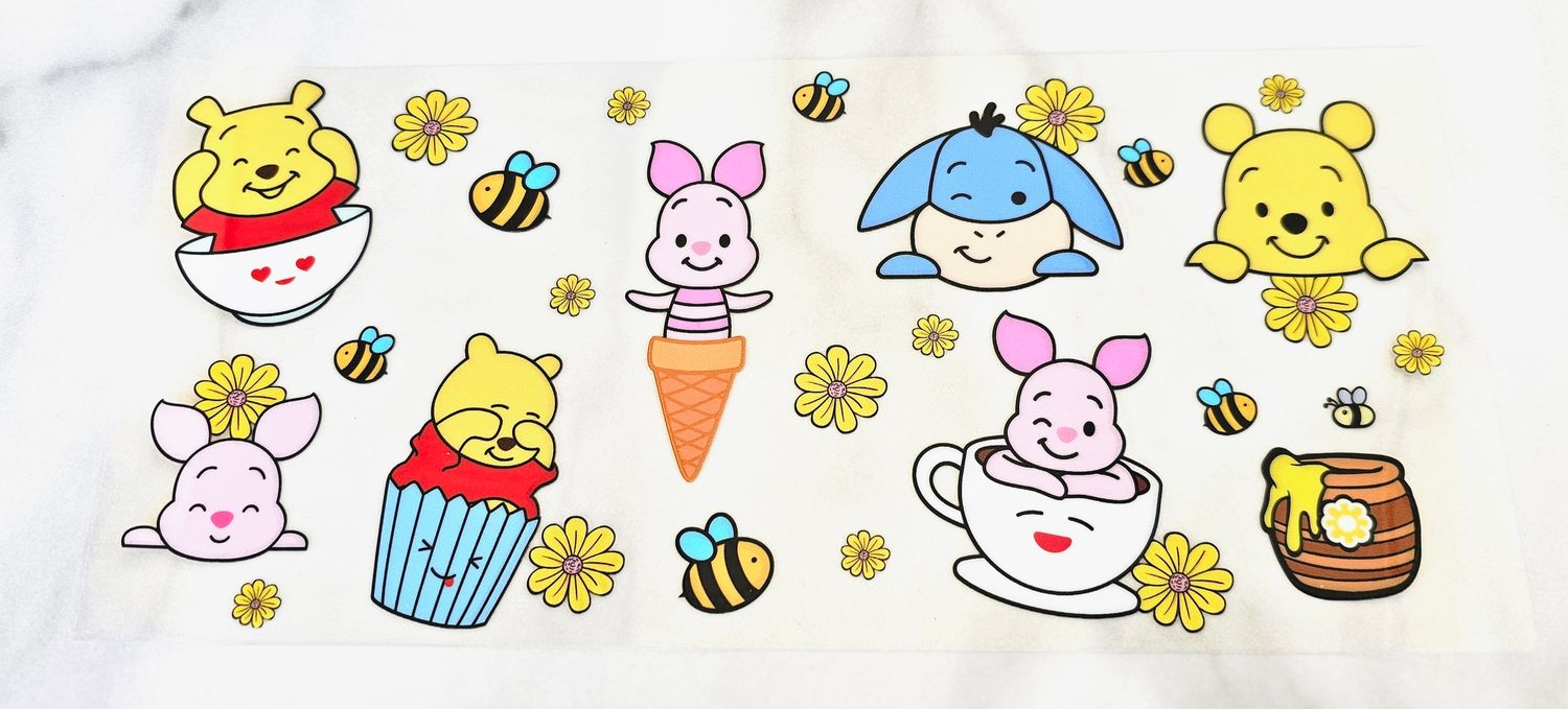 Double Sided Uv Dtf Wrap - Pooh &amp; Friends Teacup
