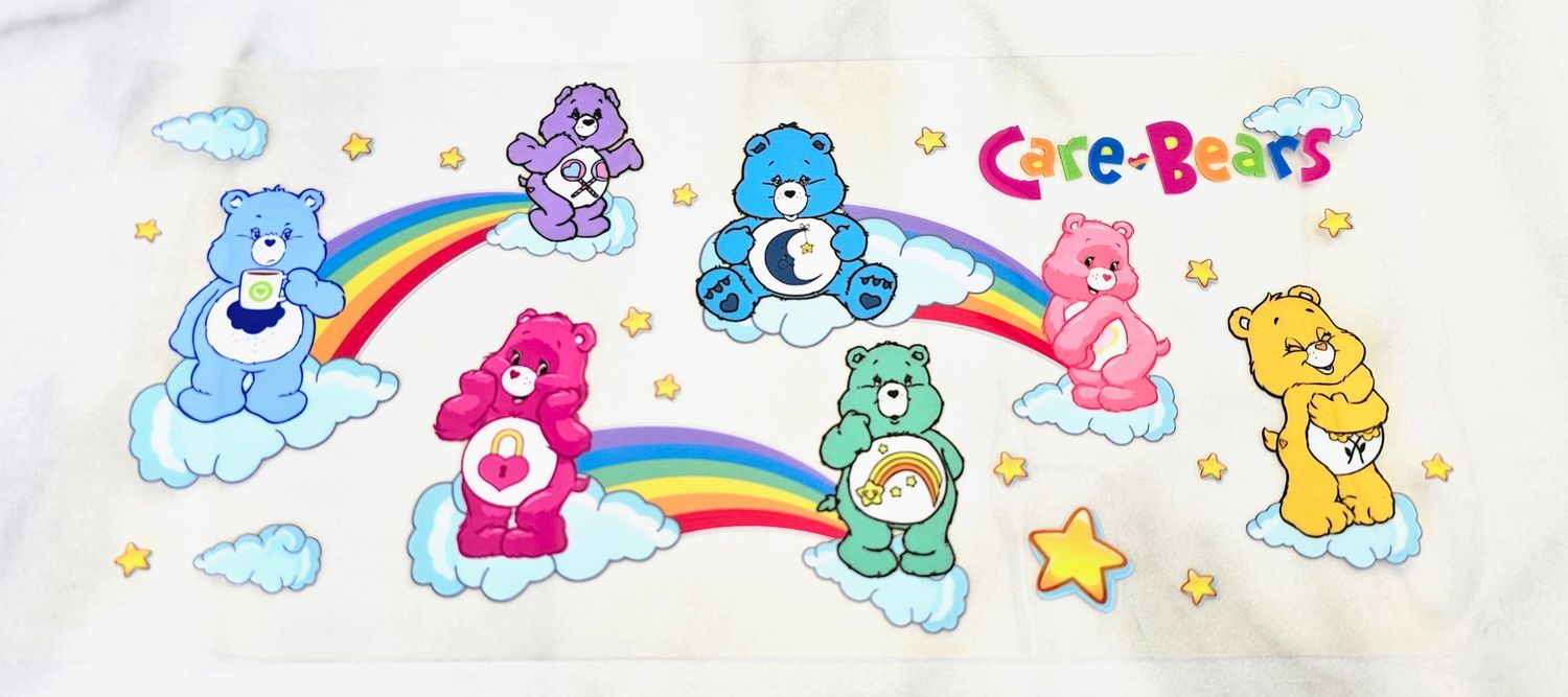 Double Sided Uv Dtf Wrap - Care Bears Rainbow