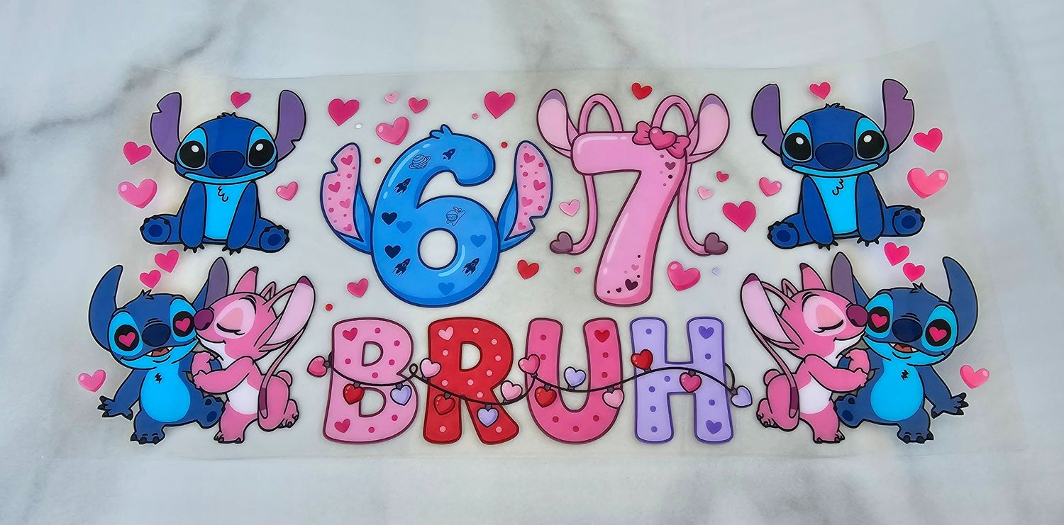 Double Sided Uv Dtf Wrap - Stitch 67 Bruh