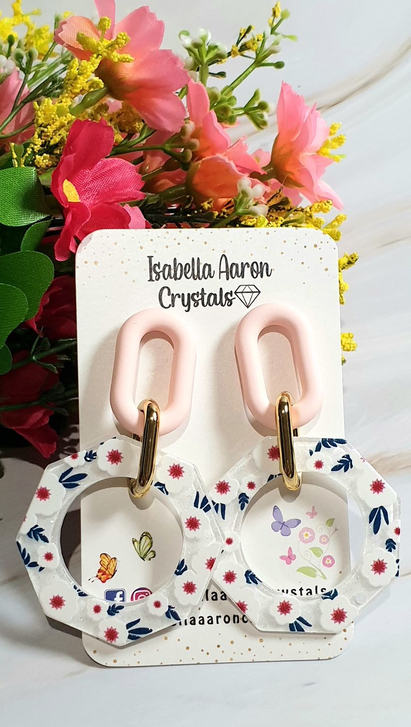 Blush Bloom Acrylic Earrings