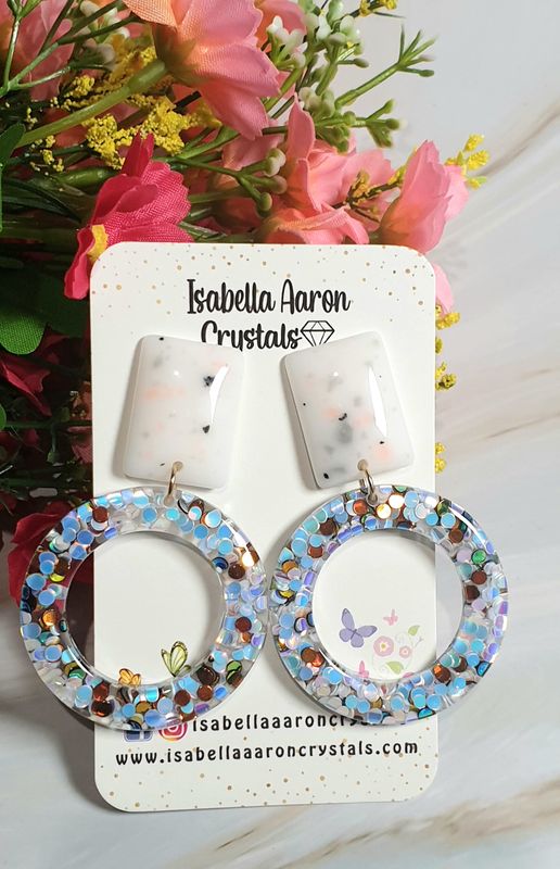 Confetti Pop Hoops Resin Earrings