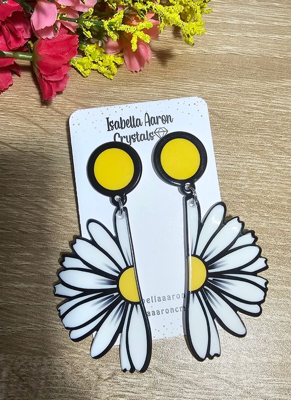 Half Flower Acrylic Earrings