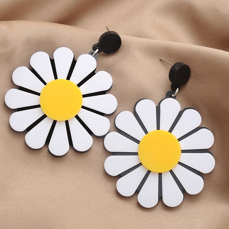 Big Sunflower Acrylic Earrings