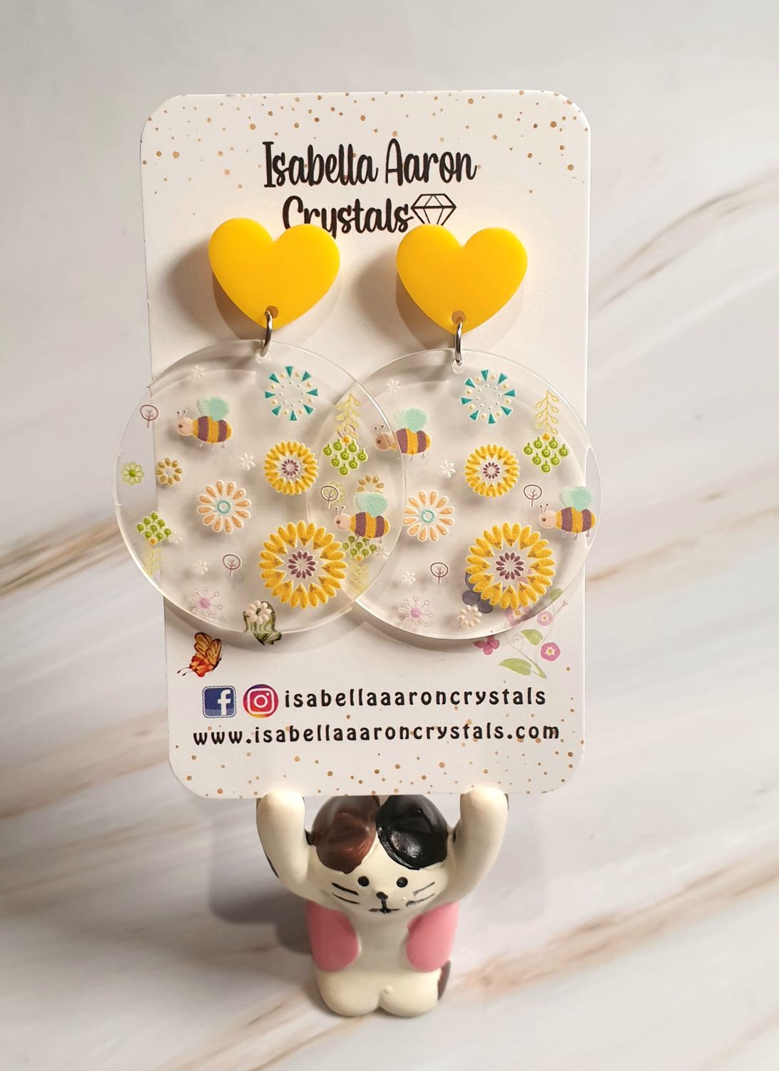 Garden Bees Acrylic Earrings