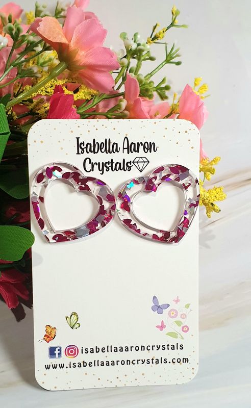 Clear Heart Acrylic Earrings